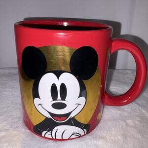 Mickey Mouse Coffee Mug Disney Galerie Red Gold Disney Large Mug